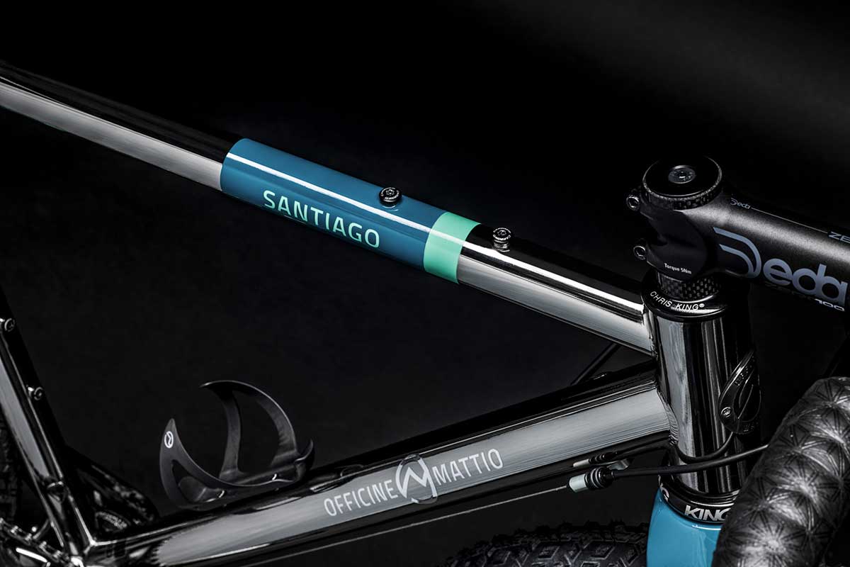 Bicicletta Officine Mattio modello SANTIAGO AC, Gravel in acciaio con geometrie adatte al ciclocross, fotografia dettaglio telaio