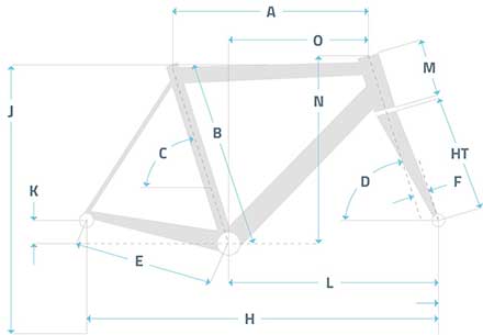 immgine in dettaglio delle geometrie relative alla bicicletta Officine Mattio, geometrie Modello Santiago