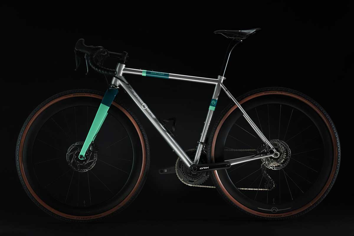 Bicicletta Officine Mattio modello SANTIAGO AX, Gravel in acciaio inossidabile fotografia dettaglio laterale "