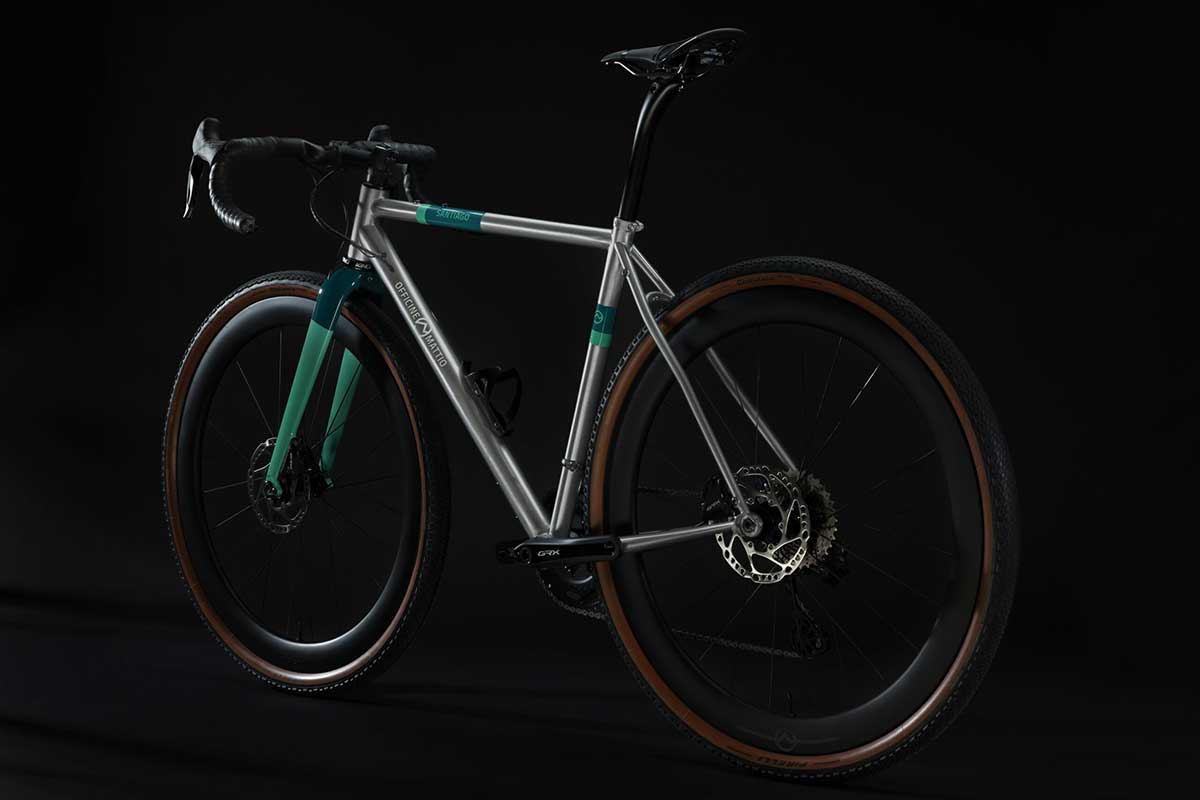 Bicicletta Officine Mattio modello SANTIAGO AX, Gravel in acciaio inossidabilefotografia dettaglio laterale